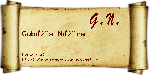 Gubás Nóra névjegykártya